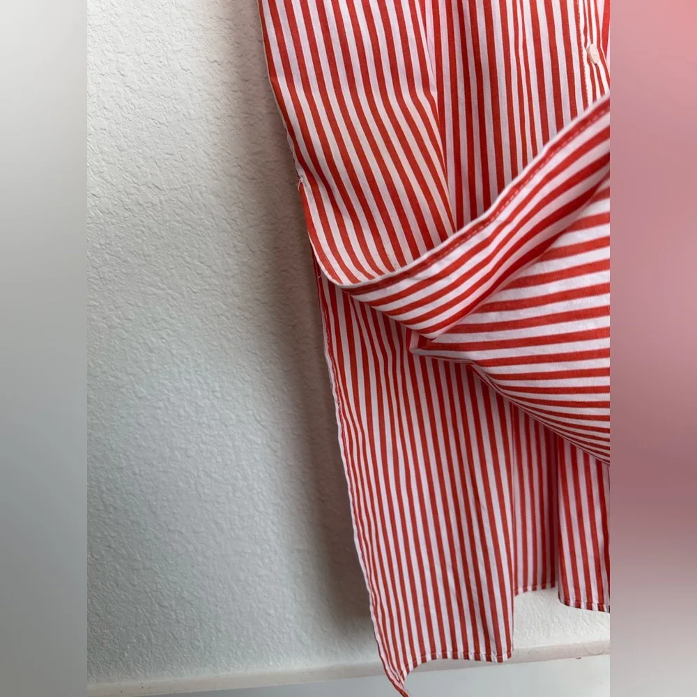 NWT KARLIE stripe poplin pocket maxi shirt‎ dress in red Small - Picture 13 of 16